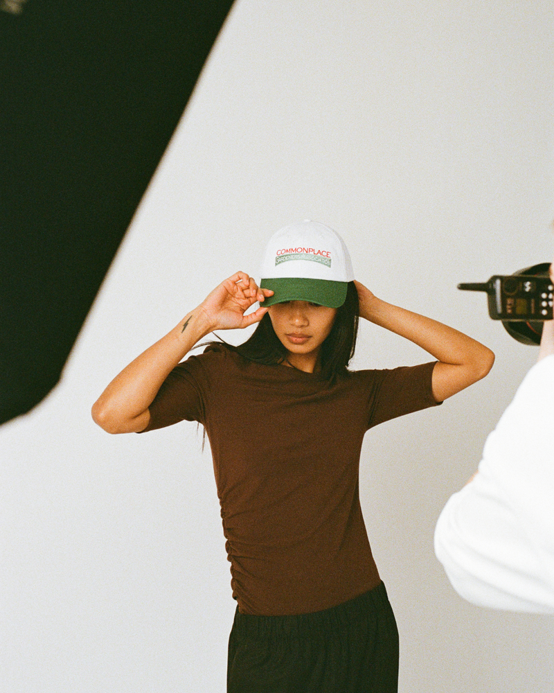 Ruched SS Tee - Choc