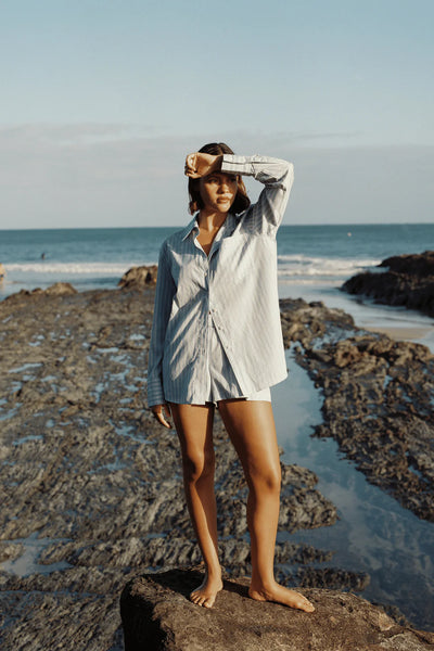 Good Days Shirt - Blue/White Stripe