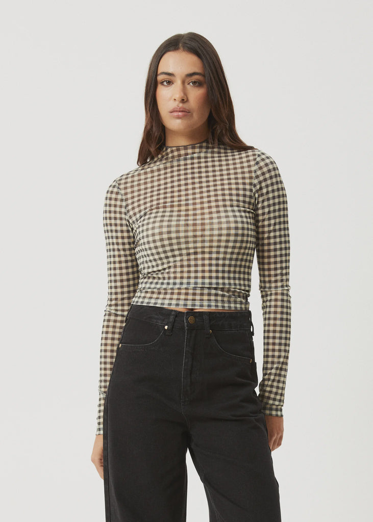 Gambet Sheer Long Sleeve Top - Black/Sand
