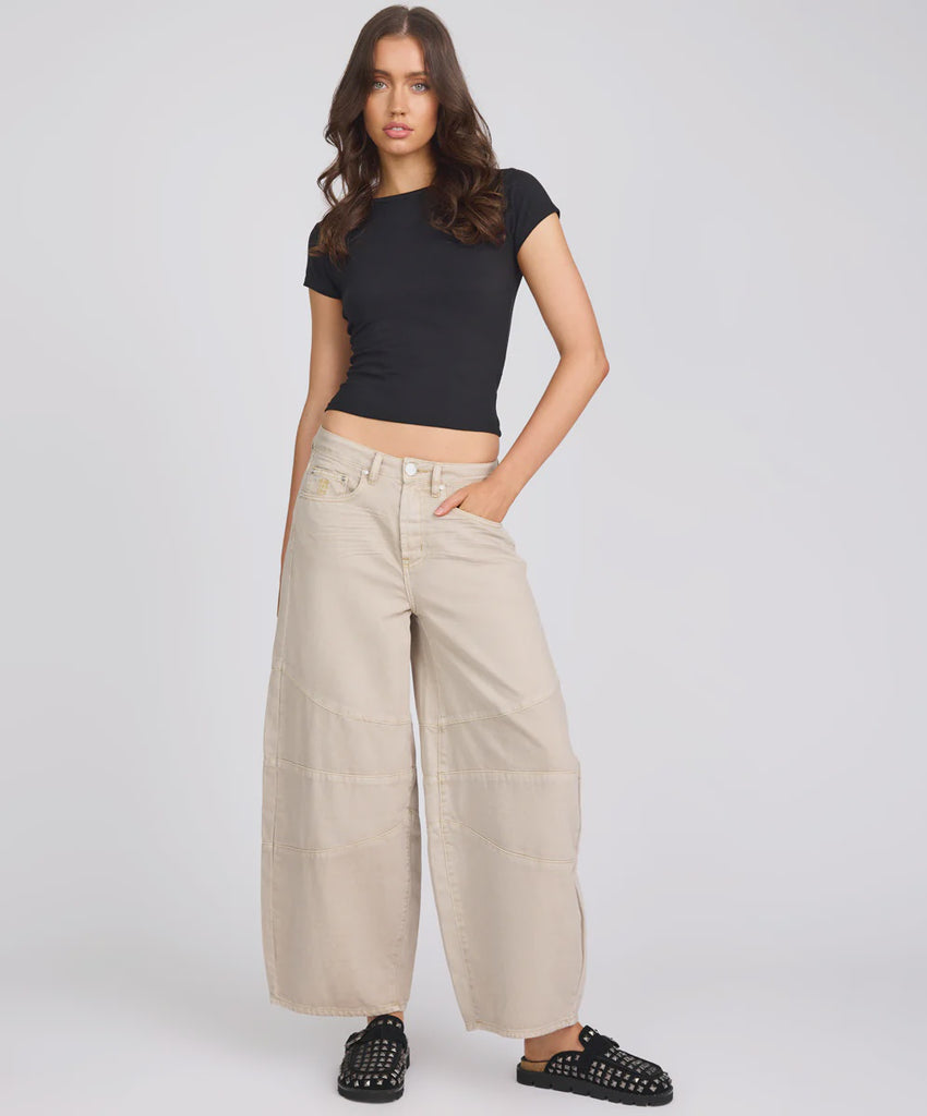 Barrel Mid Waist Denim Jeans - Dove