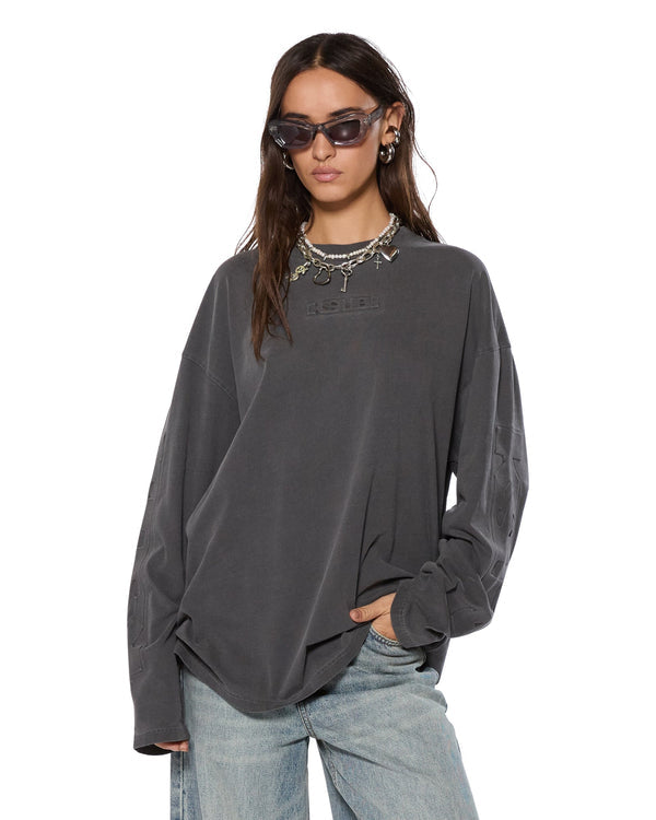 Sott Boyfriend LS Tee - Charcoal