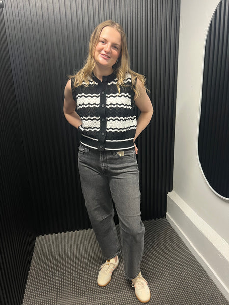 Alicia Pant - Black/white stripe