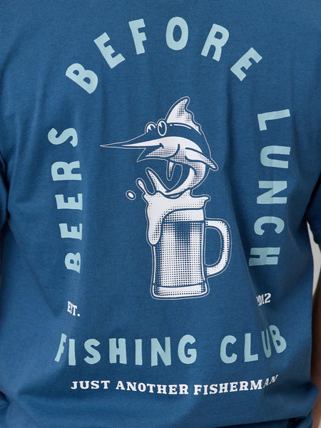 Beers Before Lunch Sea Tee - Military Blue