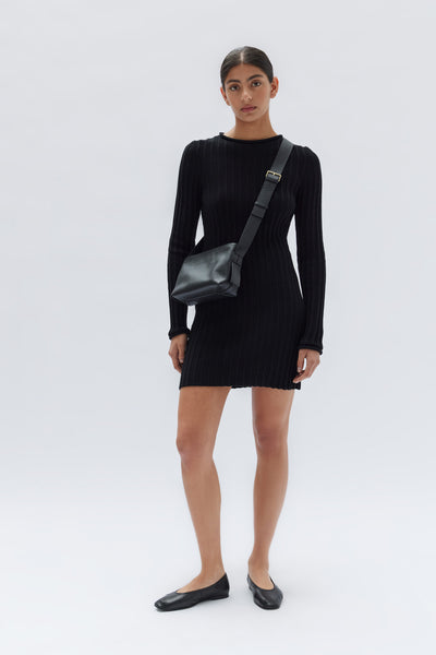 Bridie Leather Crossbody Bag - Black