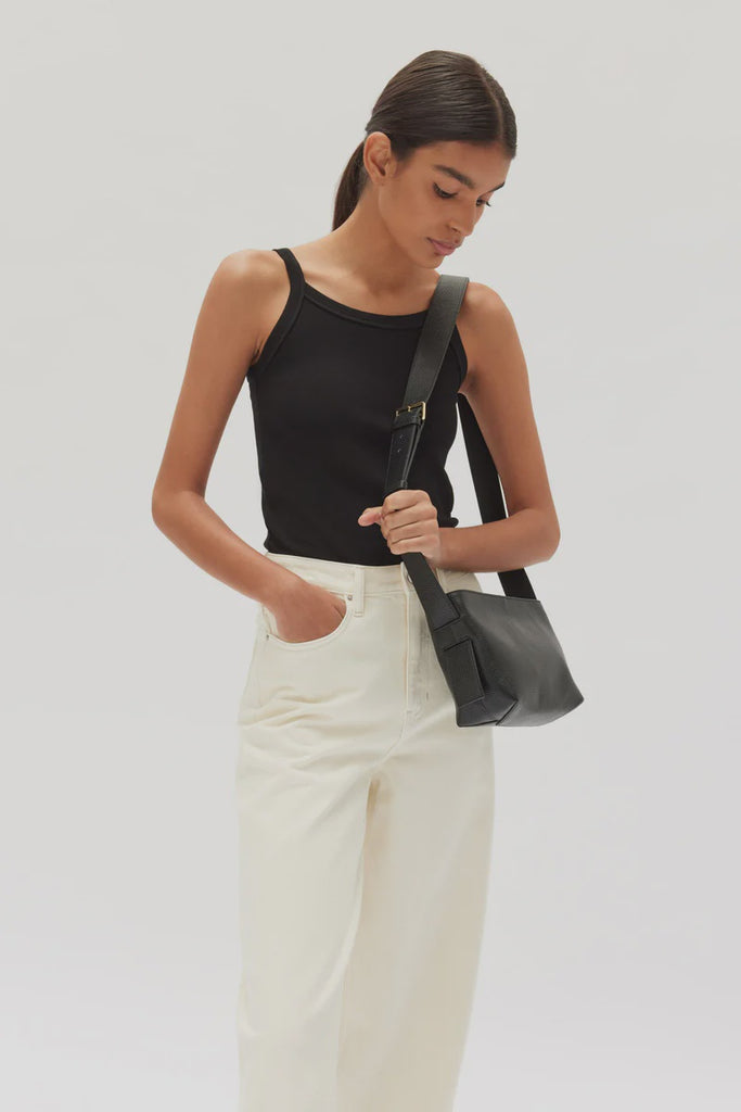 Bridie Leather Crossbody Bag - Black