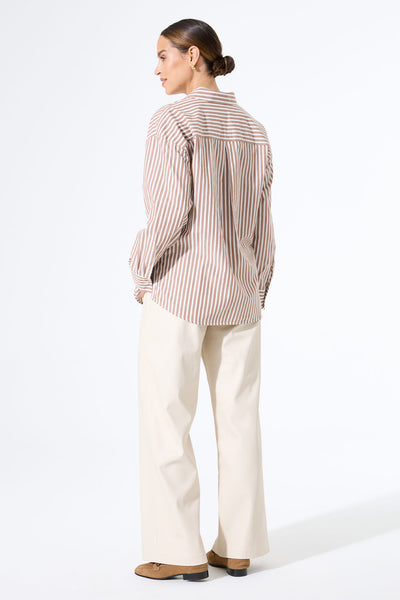 Brown & White Stripe Shirt
