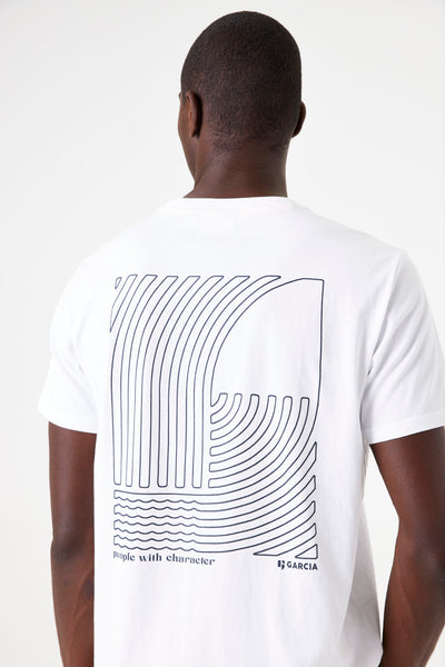 White Tee Back Print