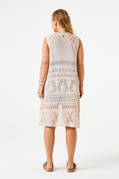 Long Knit Cardigan - Almond