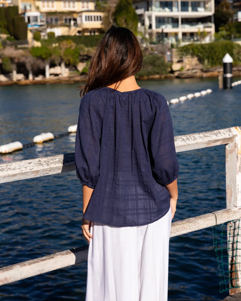 Willow Blouse - Navy