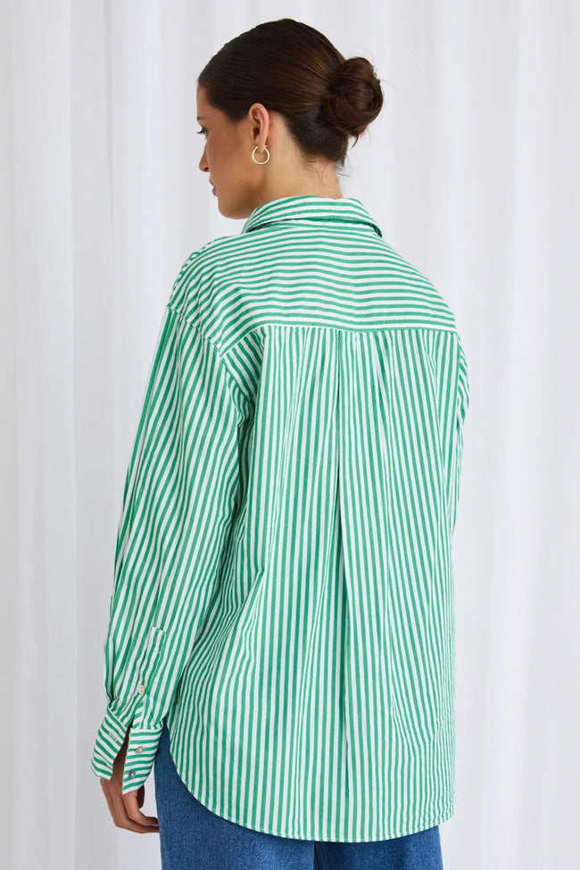 You Got This Green Stripe Oversized Shirt