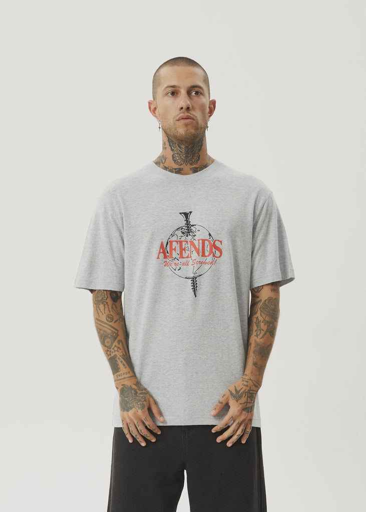 Screwed Retro Fit Tee - Shadow Grey Marle