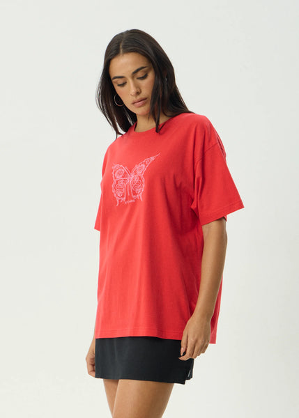 Fly Away Oversized Tee - Tomato