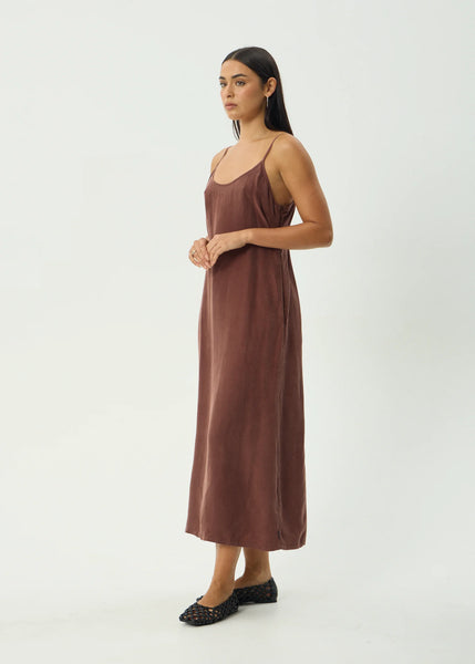 Valley Cupro Midi Dress - Hazelnut