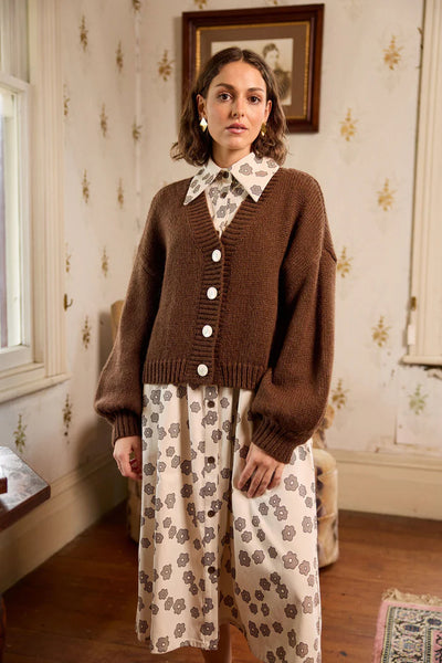 Huddle Cardigan - Chocolate