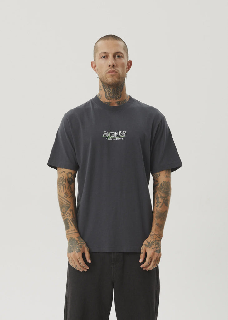 Flatline Retro Fit Tee - Charcoal