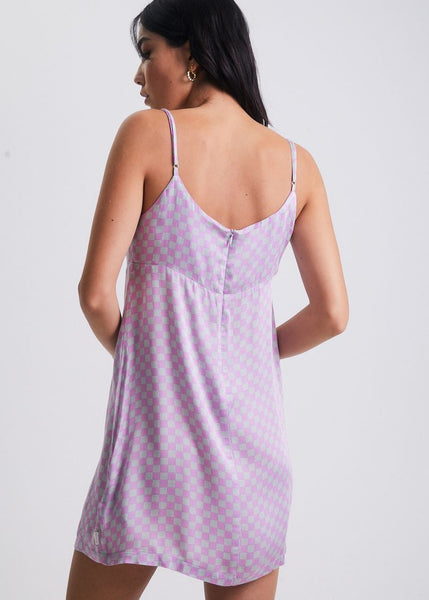 Check Babydoll Mini Dress