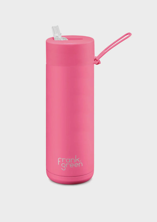Frank Green Ceramic Reusable Bottle 20oz/595ml - Neon Pink