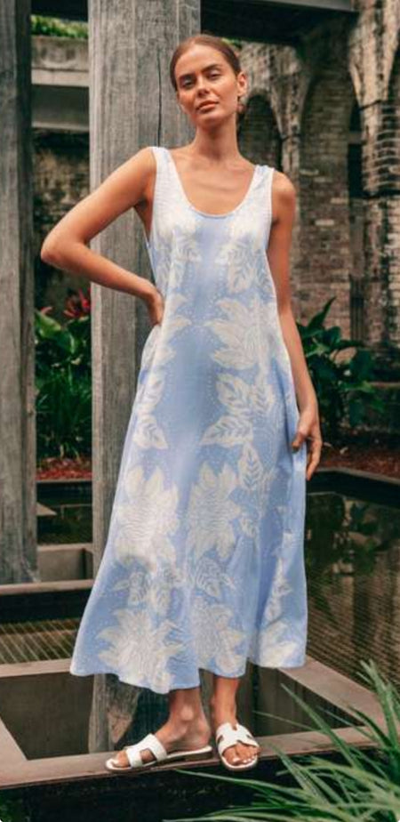 Mylah Midi Dress - Blue Floral