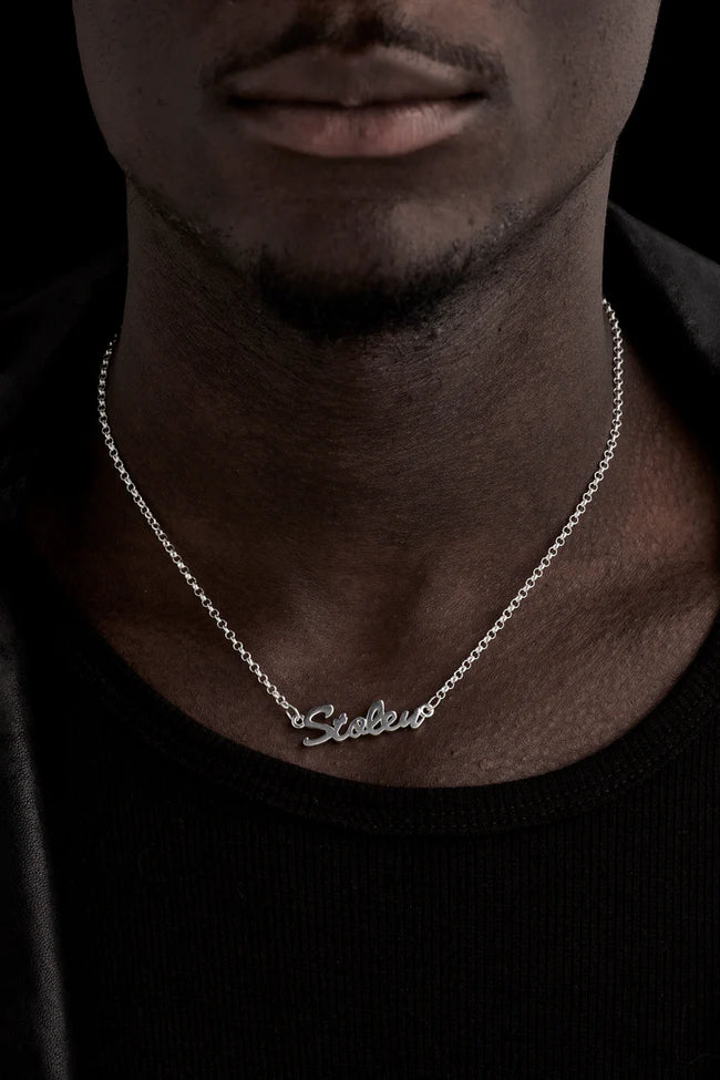 Stolen Script Necklace