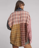 Panelled Flannel Oversized Shirt -  Multi