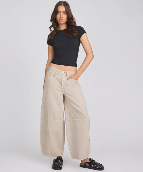 Barrel Mid Waist Denim Jeans - Dove