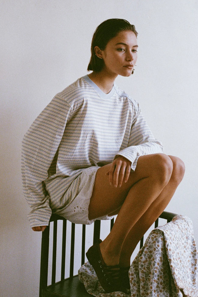 Wave LS Top - Muted Sunset Stripe