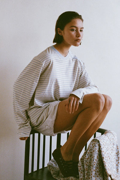 Wave LS Top - Muted Sunset Stripe