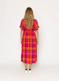 Jae Dress - Orange/Pink Tartan