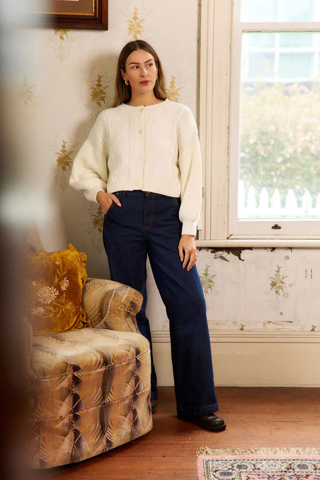 Flourish Cardigan - Milky Bar