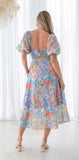 Mylah Midi Dress - Blue Floral