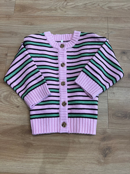 Bobby Knit Cardigan - Pink/Meadow