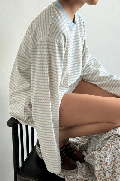Wave LS Top - Muted Sunset Stripe