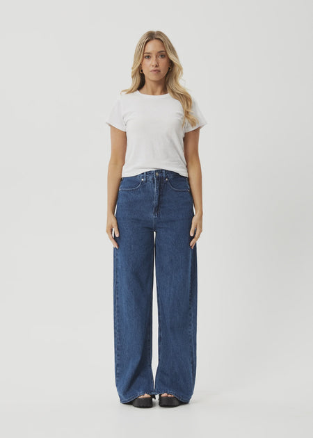 Charlie High Rise Wide Leg Jean - Dark Blue