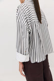 Cropped Viv Shirt - Black & White Stripe