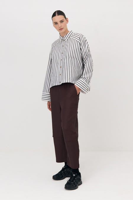 Panelled Pants - chocolate plum