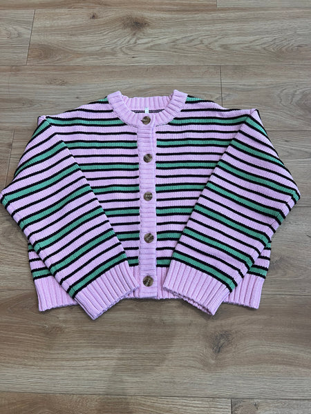 Bobby Knit Cardigan - Pink/Meadow