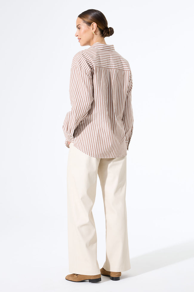 Brown & White Stripe Shirt