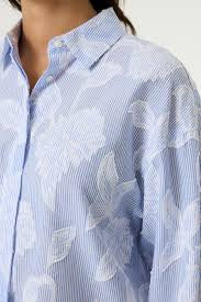 Printed LS Shirt - Cornflower