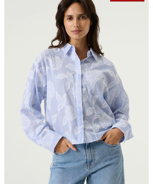 Printed LS Shirt - Cornflower