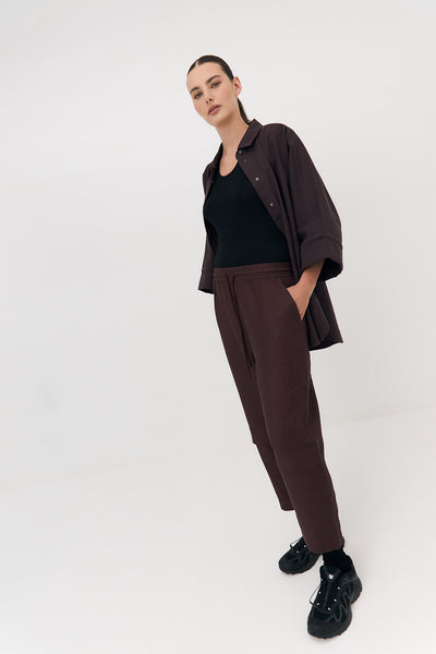 Panelled Pants - chocolate plum