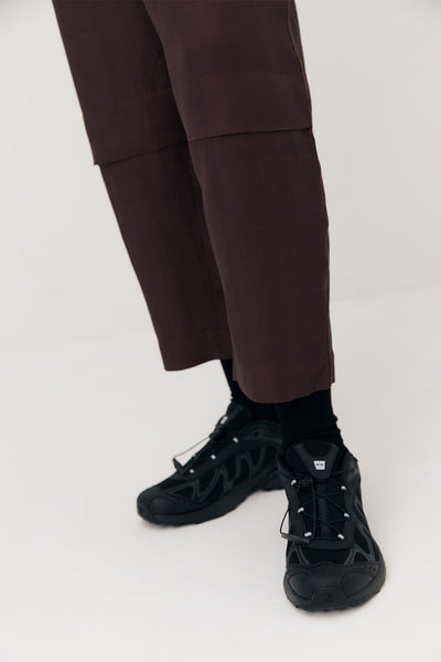 Panelled Pants - chocolate plum