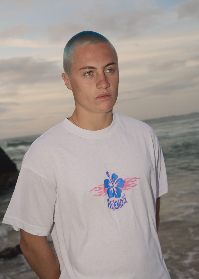 Wiped Out Boxy Tee - White