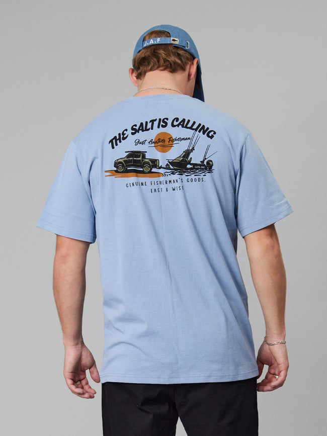 Salt  Is Calling Tee - Faded Denim