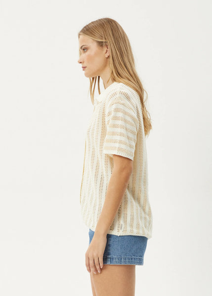 Claudia Knit Shirt - White/Sand