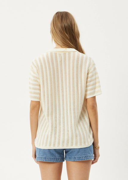 Claudia Knit Shirt - White/Sand