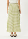 Darcy Check Maxi skirt - Lemongrass