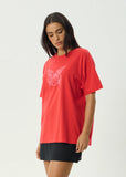 Fly Away Oversized Tee - Tomato