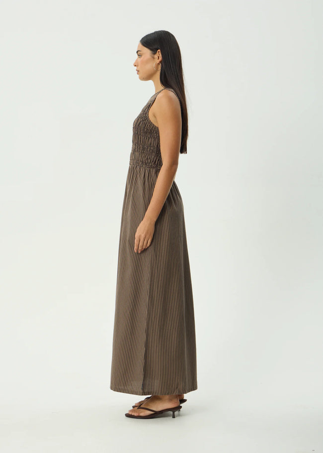 Cyrus Maxi Dress - Coffee Stripe