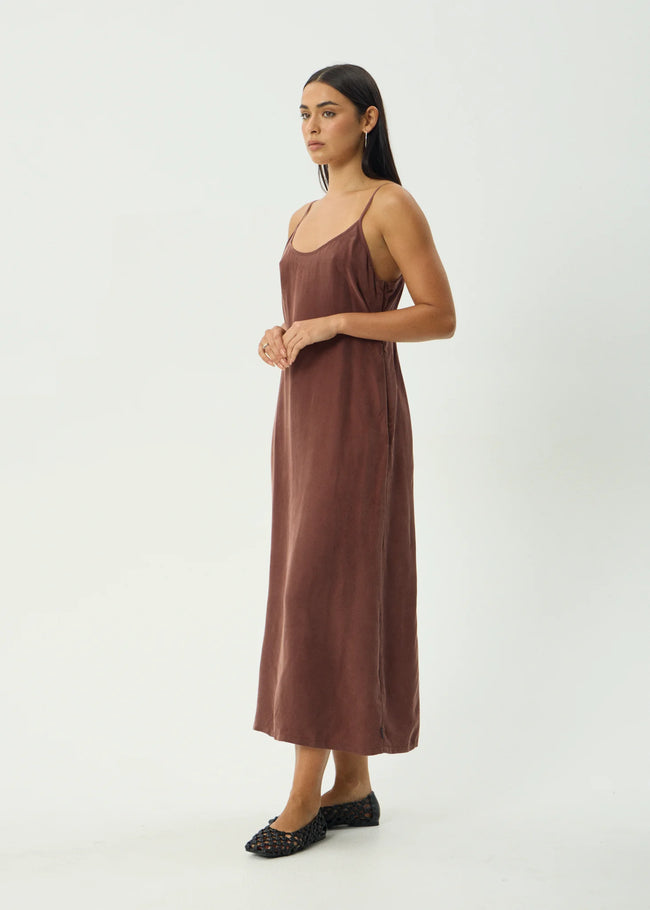 Valley Cupro Midi Dress - Hazelnut