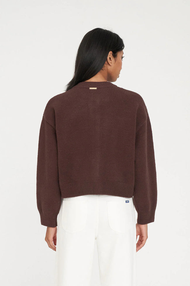 Elle Crop Cardigan - Chestnut